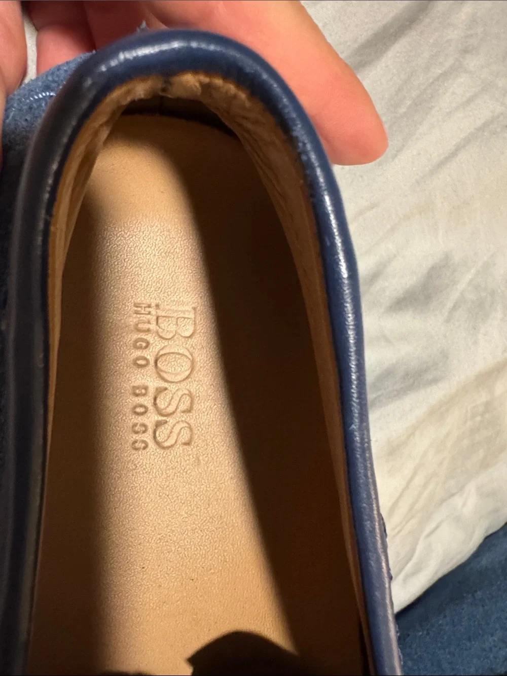 Boss Blue Suede Penny Loafers